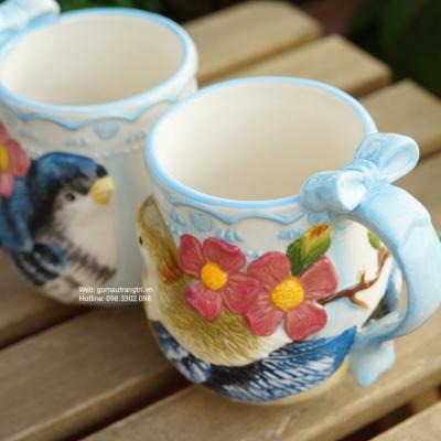 CẶP CỐC ĐÔI CHIM SỨ CAO CẤP